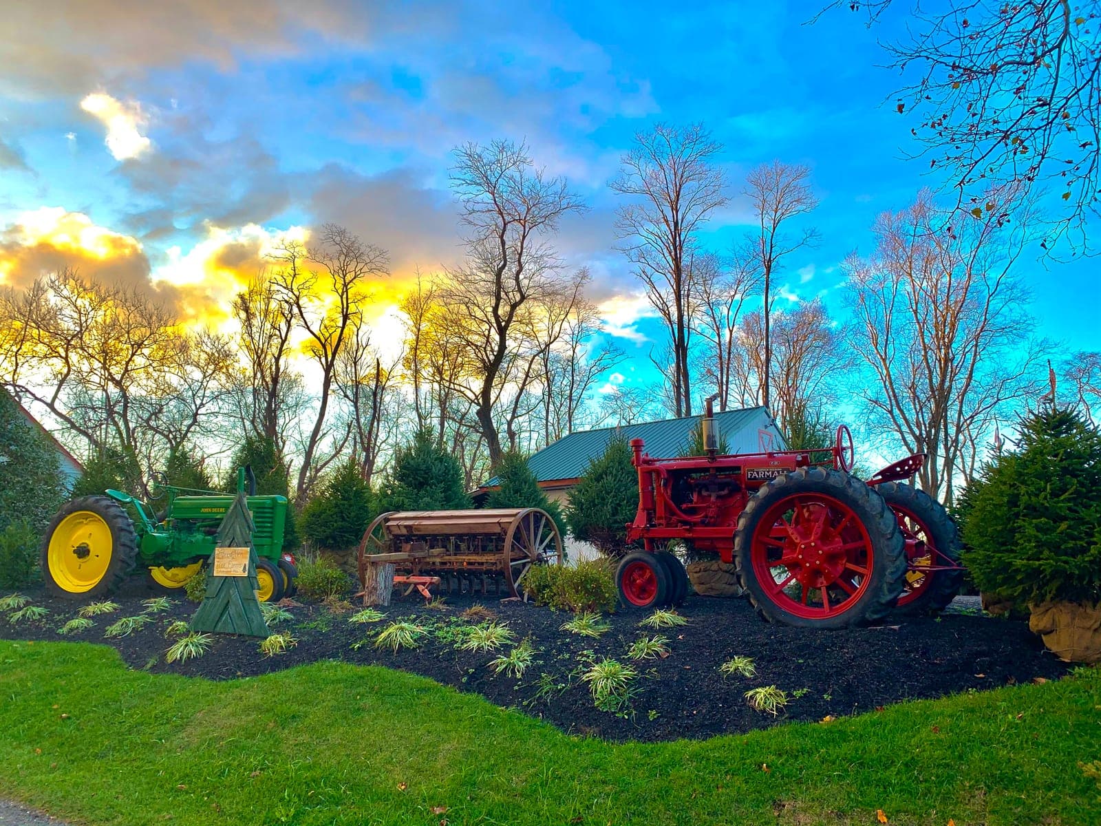 Vintage tractors under a big sky