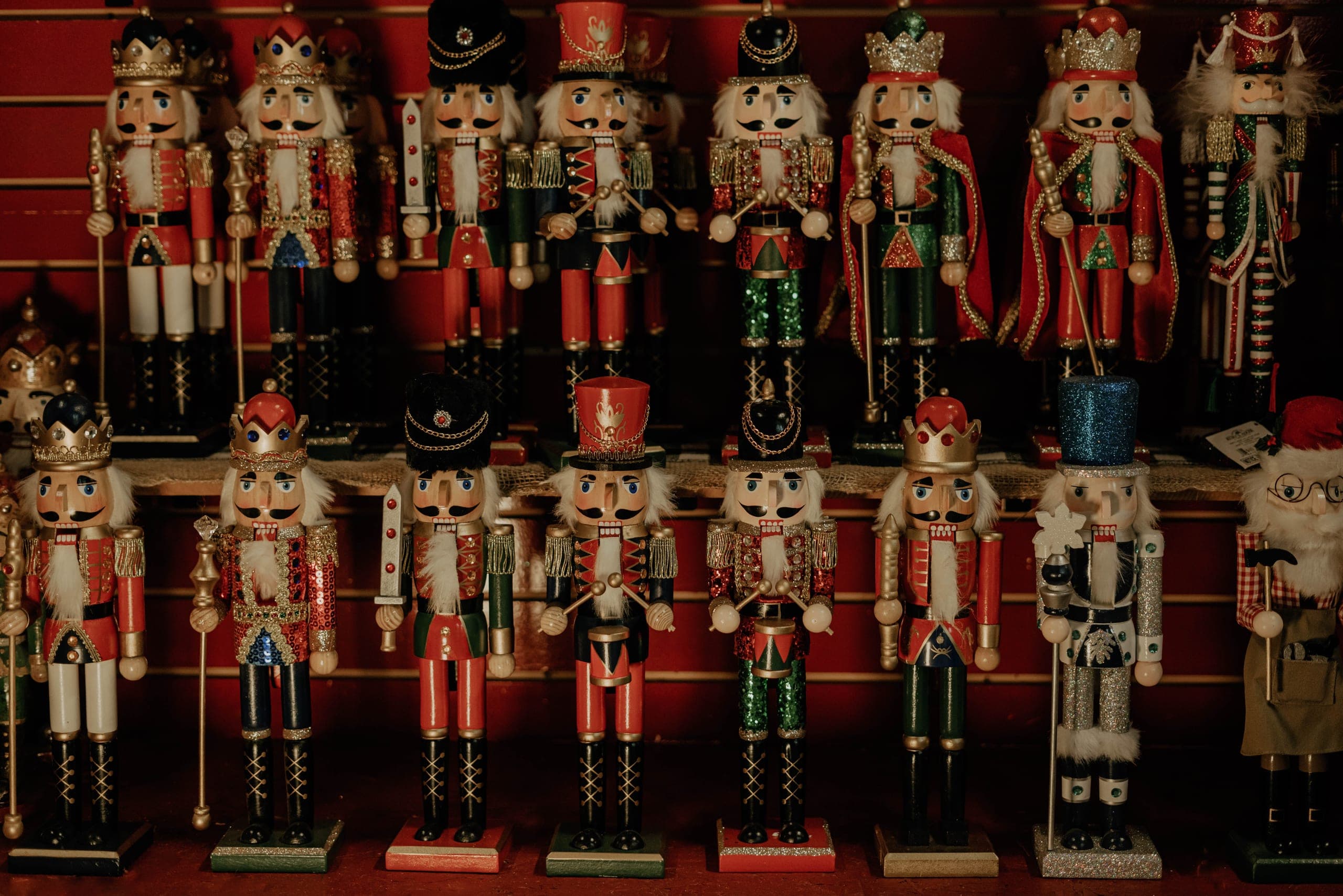 A wall of nutcrackers in the shop